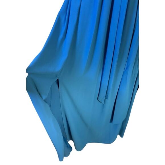 Belle Badgley Mischka Cobalt Criss-Cross halter Neck Evening Gown US Size 8 - Picture 4 of 8